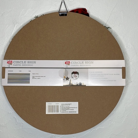 Merry Moments JOY Circle Wooden Hanging Sign, Christmas Decor - Picture 6 of 6